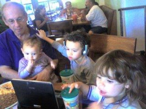 Dr. Krashen  is working with children 